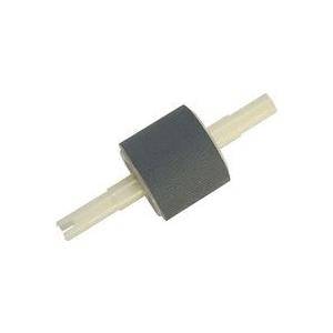 Eine zylindrische Gummiwalze mit zwei Kunststoffstäben, die von jeder Seite abstehen, verwendet in mechanischen Vorrichtungen zum Papiereinzug oder für andere Bewegungen.