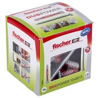Fischer DUOPOWER 10 x 80 S LD, Spreizdübel, Beton, Metall, Grau, Rot, 80 mm, 1 cm