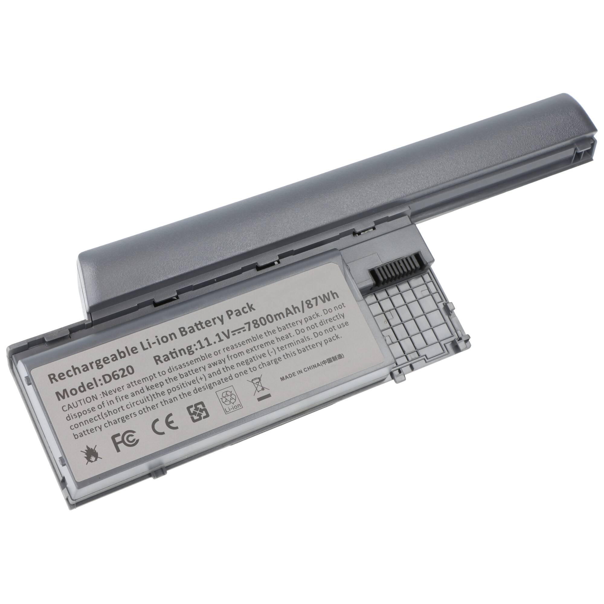Akku passend für Dell Latitude D620, D630, Li-ion, 11,1V, 7200mAh, 79,9Wh