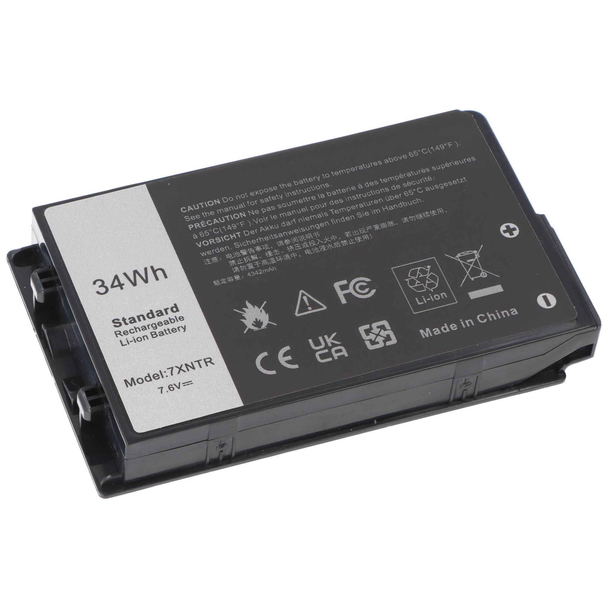 Akku passend für Dell Latitude Rugged 7202, Li-Polymer, 7,4V, 3510mAh, 26Wh