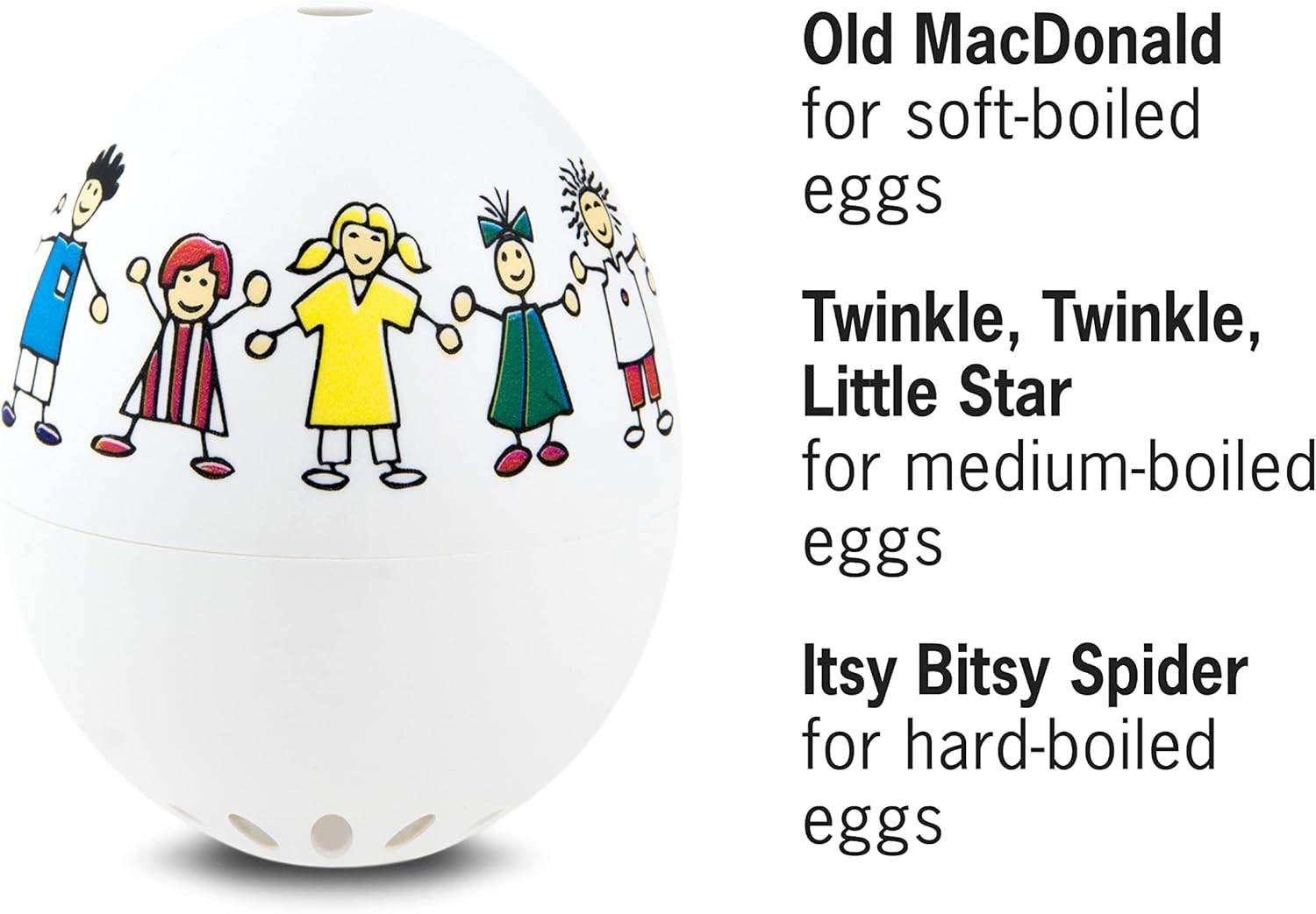 Brainstream | Kinder PiepEi - Singende Eieruhr zum Mitkochen - Eierkocher für 3 Härtegrade - Spielt Pippi Langstrumpf - Lustiges Kochei - Musik Eggt