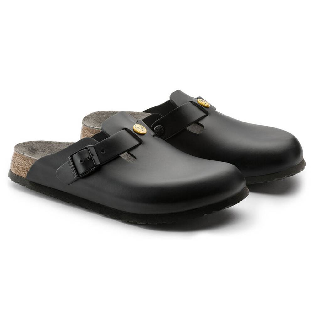 Birkenstock Damen-/Herrenpantolette "Boston" ESD schwarz, Größe 42, normal