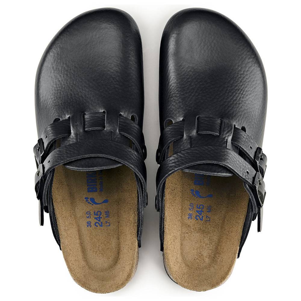 Birkenstock Clog Kay Superlauf, WB, Naturleder, schwarz/rot, schmal, Größe 42