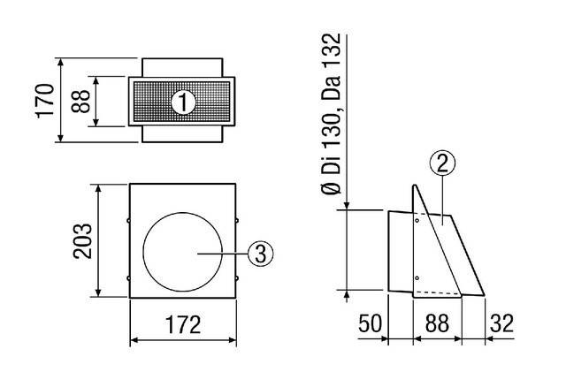 Maico Wandstutzen Fortluft KW-FL 12E