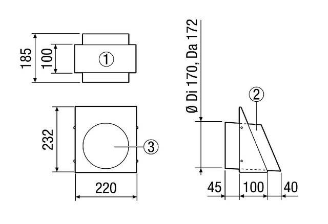 Maico Wandstutzen Fortluft KW-FL 16W