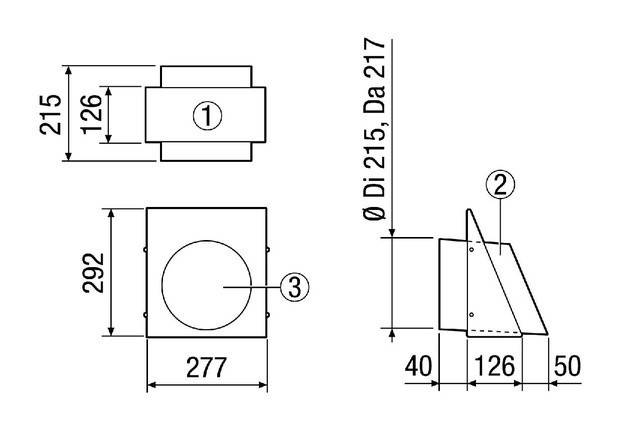 Maico Wandstutzen Fortluft KW-FL 20W