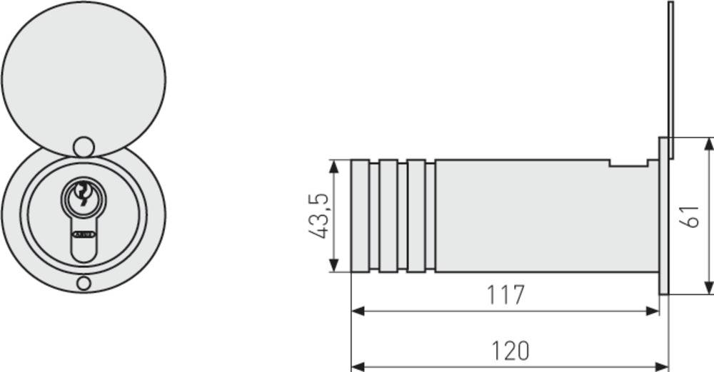 ABUS KeySafe 729 silber mit Abdeckung