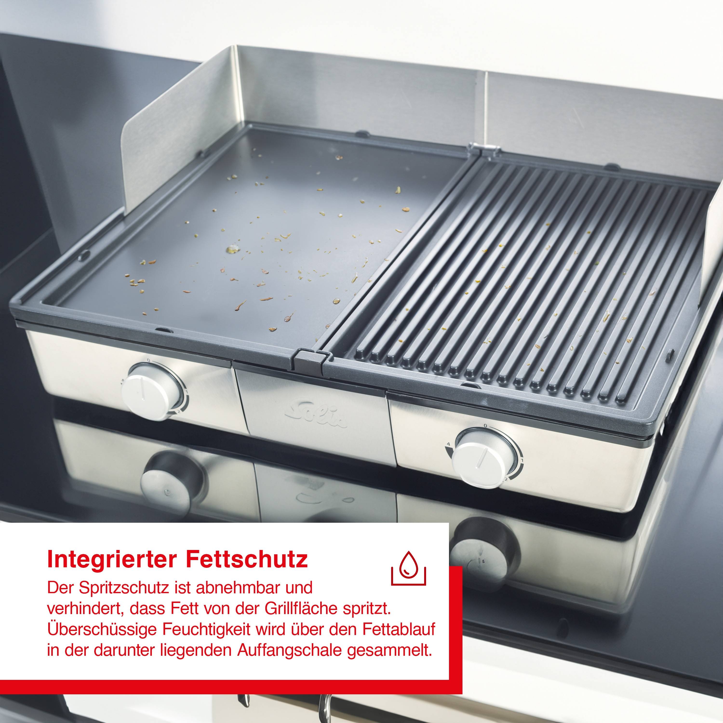 Solis Tischgrill, 2 Heizsystemen, 2200 W, spülmaschienenfeste Grillplatte