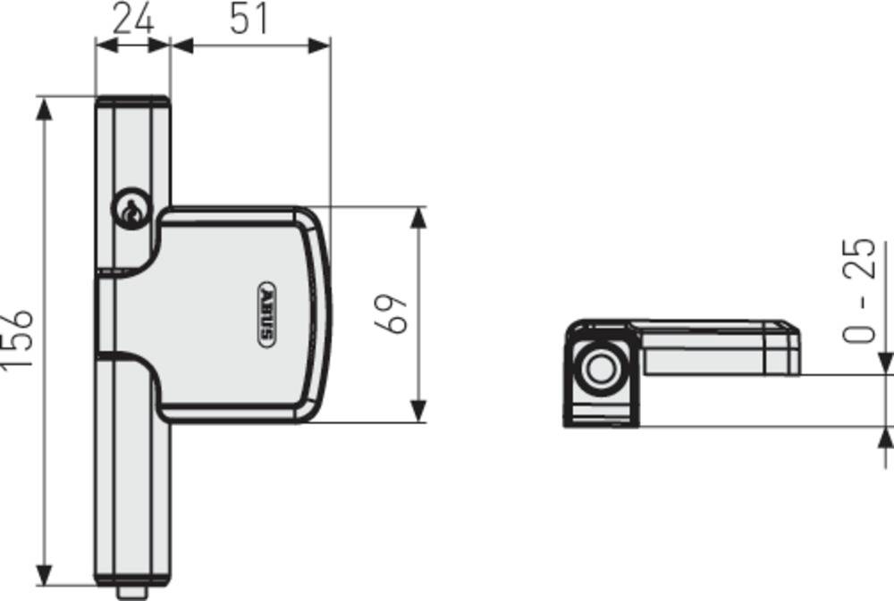 ABUS Fenster-Zusatzsicherung FTS206B braun gleichschl. AL0125