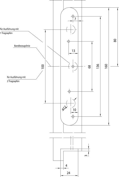 Objektband VARIANT VX 7939 VA ma geb.160kg 18mm DIN L/R gef.Tür SIMONSWERK