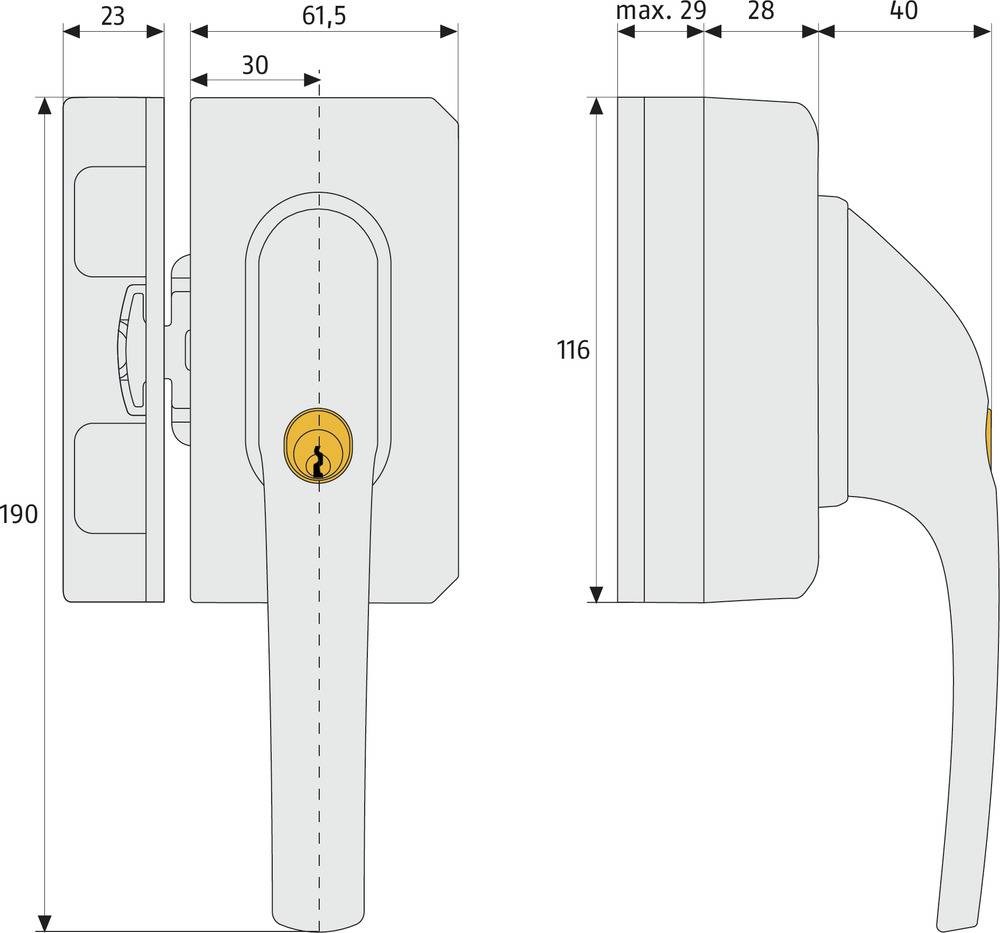 ABUS Fenstergriff-Zusatzsicherung FO500N W weiß gleichschl. AL0125