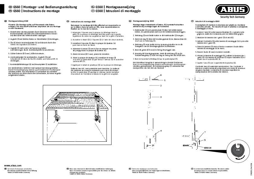ABUS Gitterrostsicherung GS60 SB (Set = 2 Stk)