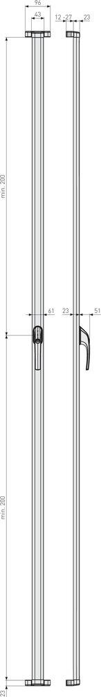 ABUS Fenster-Stangenschloss FOS550 B braun gleichschl. AL0125