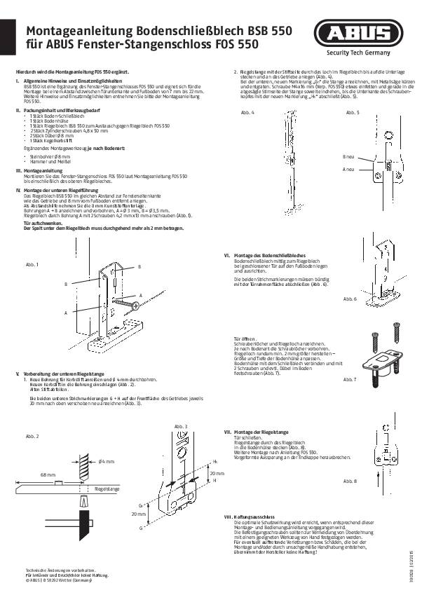 ABUS Bodenschließblech BSB550