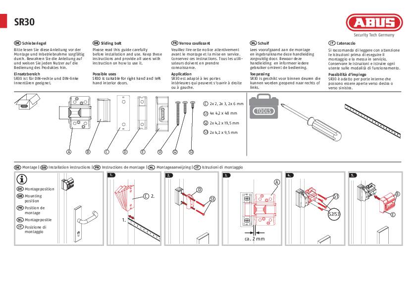 ABUS Sicherheitsriegel SR30B EK braun