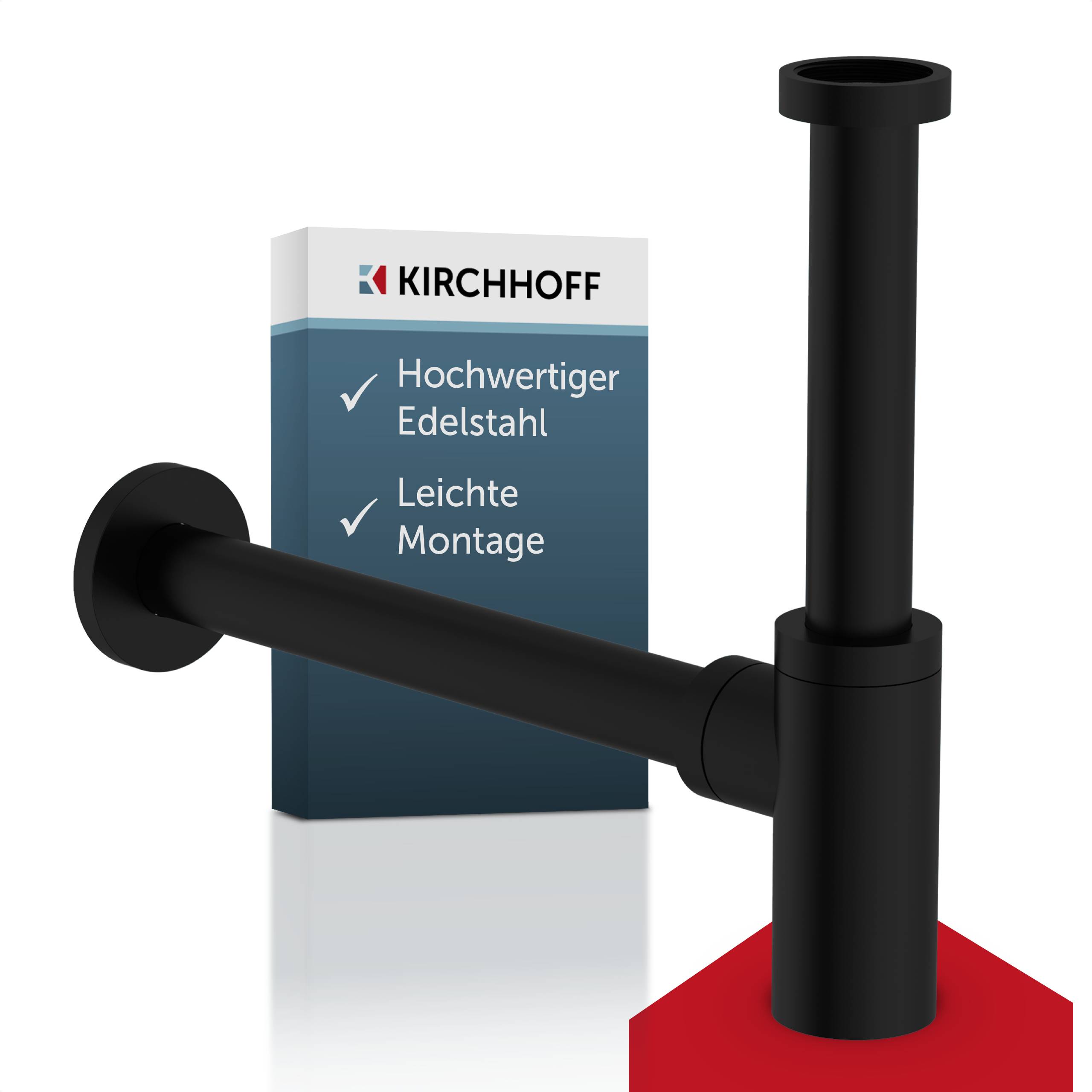 Design-Flaschensiphon, Schwarz matt, 1 1/4" x 32 mm