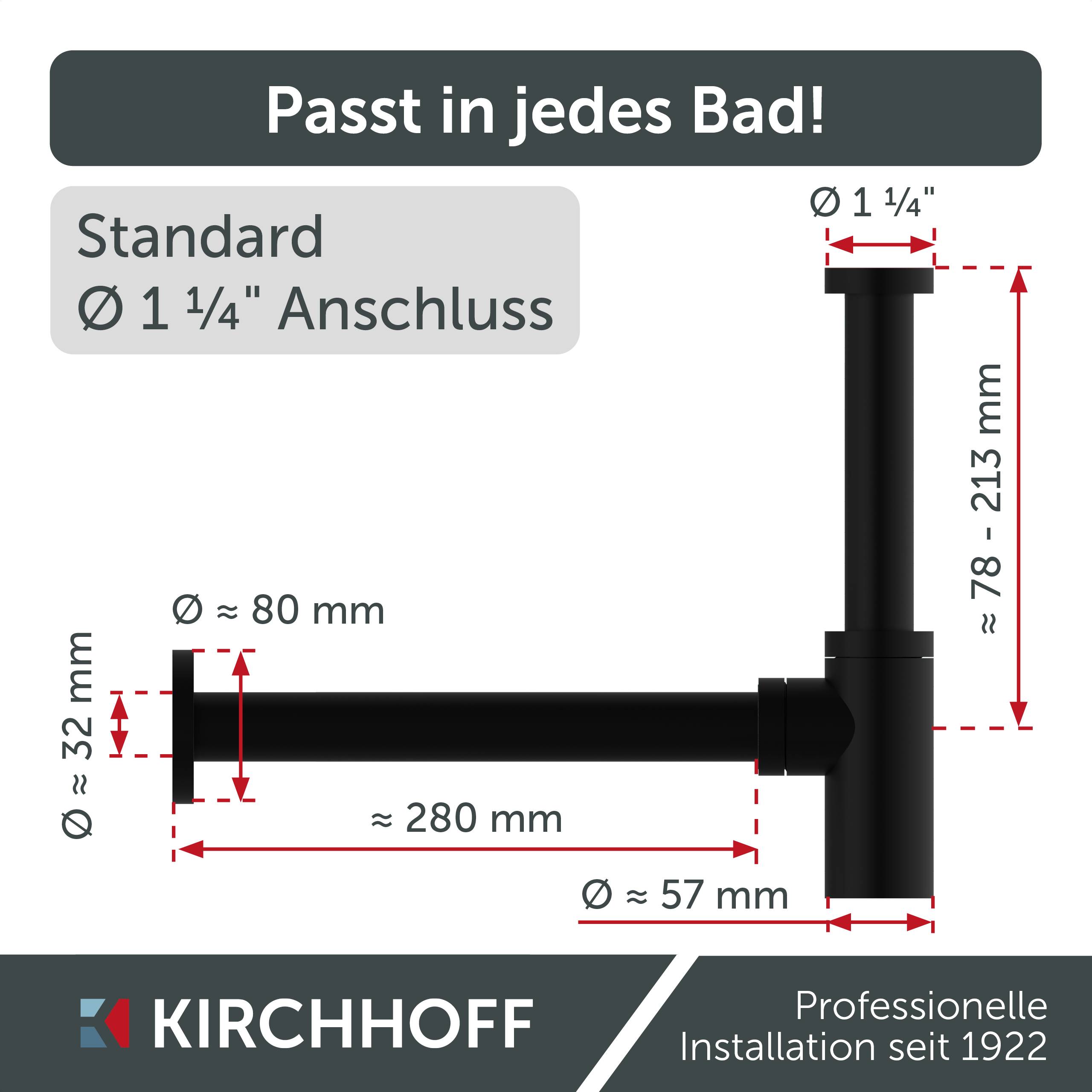 Passt in jedes Bad! Standard Ø 1 1/4