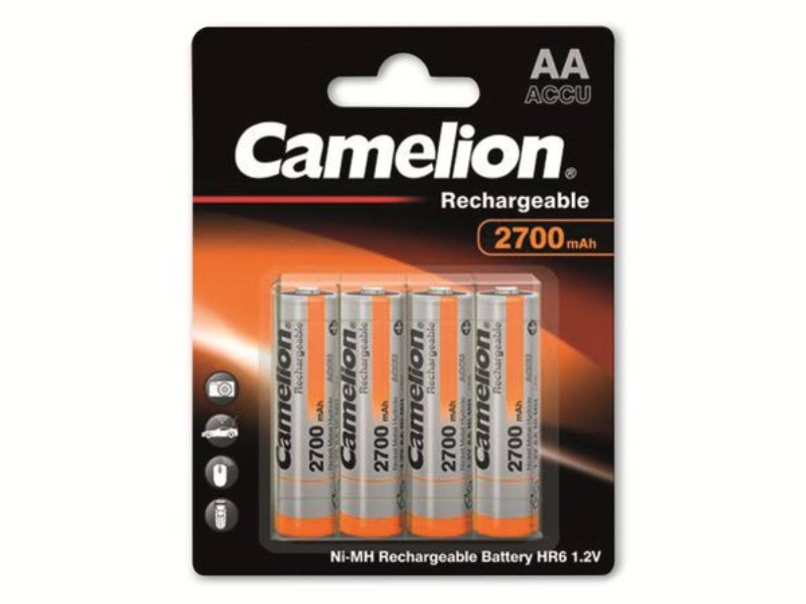 CAMELION NiMH-Mignon-Akku 2700 mAh, 4 Stück, mit Batterienbox