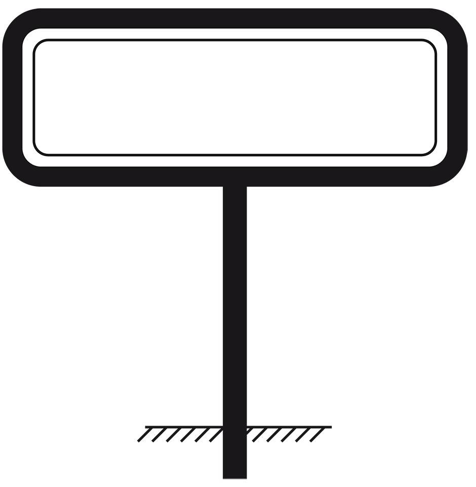 Rohrrahmen, feuerverzinkt, 1m Bodenfreiheit, für Schilderformat 594x210mm