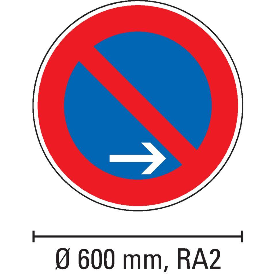 Verkehrszeichen Eingeschränktes Haltverbot Ende, Nr.286-20, Alu RA2, reflektierend, Ø 600mm, DIN 67520