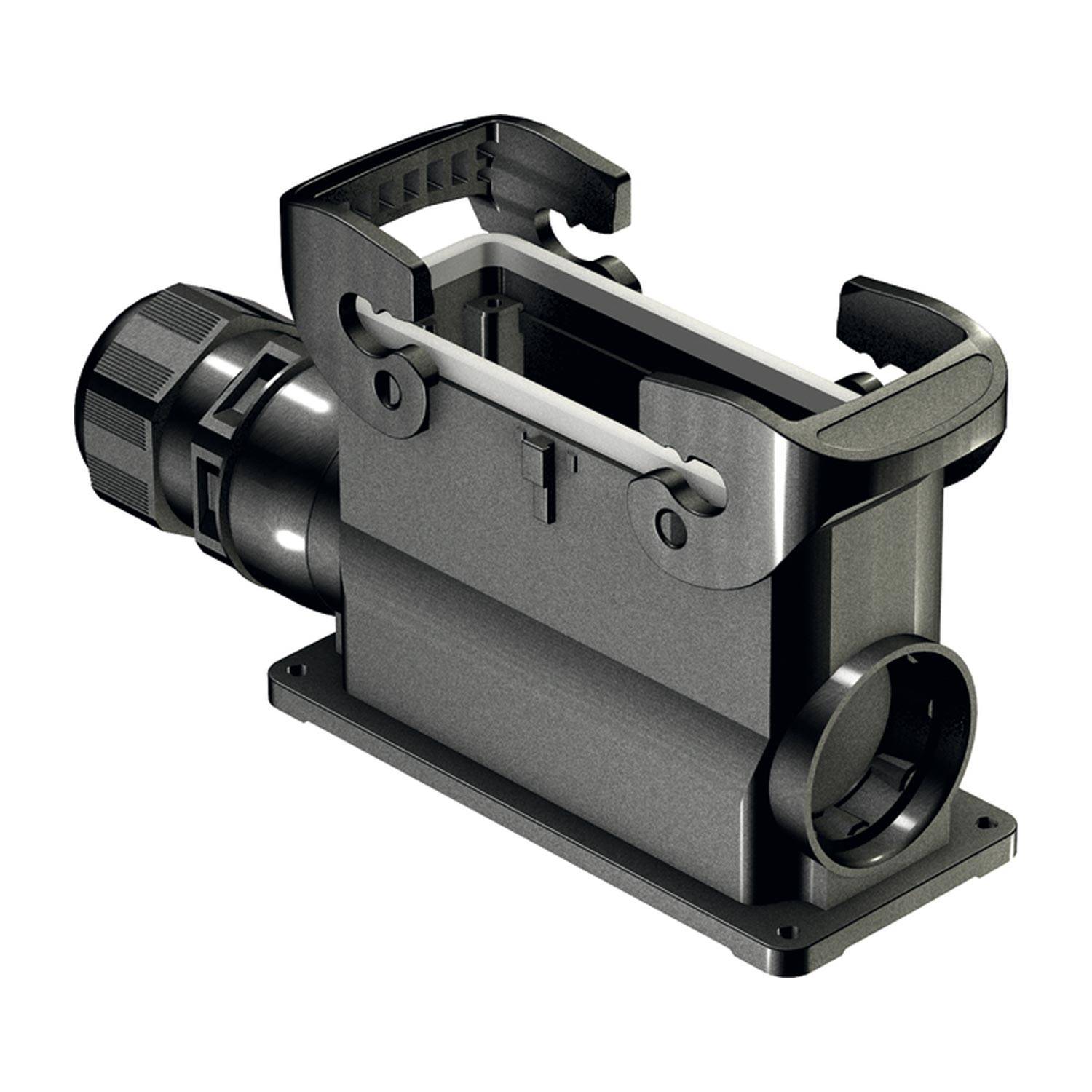 Eine Metallhalterung mit einer zylindrischen Befestigung, die speziell zum sicheren Halten und Justieren eines rohrförmigen oder stabähnlichen Objekts konzipiert ist.