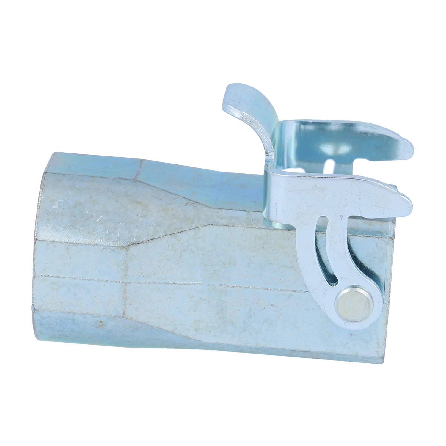 Eine Metallverbindungsvorrichtung mit einer verstellbaren Schelle und einem Bolzen, die zur Befestigung oder Kupplung von zylindrischen Objekten verwendet wird.