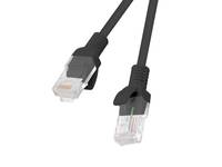 Zwei Ethernet-Kabelstecker, einer davon mit einer abgebildeten Schutzclipkappe.