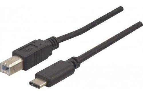 USB 2.0 Kabel, USB St. Type-C (TM) / USB St. B, schwarz, 1,0 m