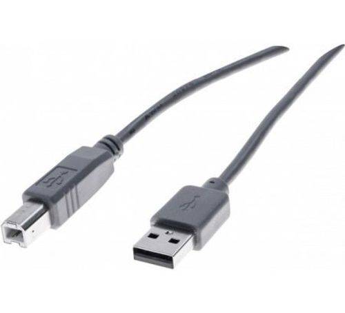 USB 2.0 Kabel, USB St. A / USB St. B, anthrazit, 3,0 m