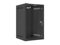 Lanberg WF10-2309-10B, Wandmontiertes Regal, 9U, 20 kg, Sperrschloss, Schwarz