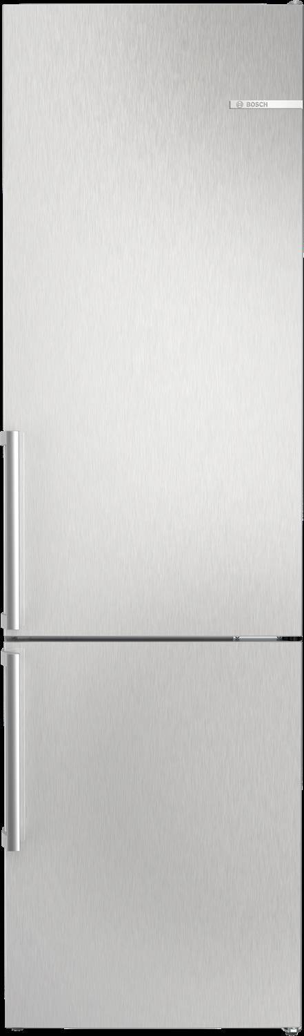 Bosch Serie 4, Freistehende Kühl-Gefrier-Kombination mit Gefrierbereich unten, 203 x 60 cm, Edelstahl-Optik, KGN39VLCT