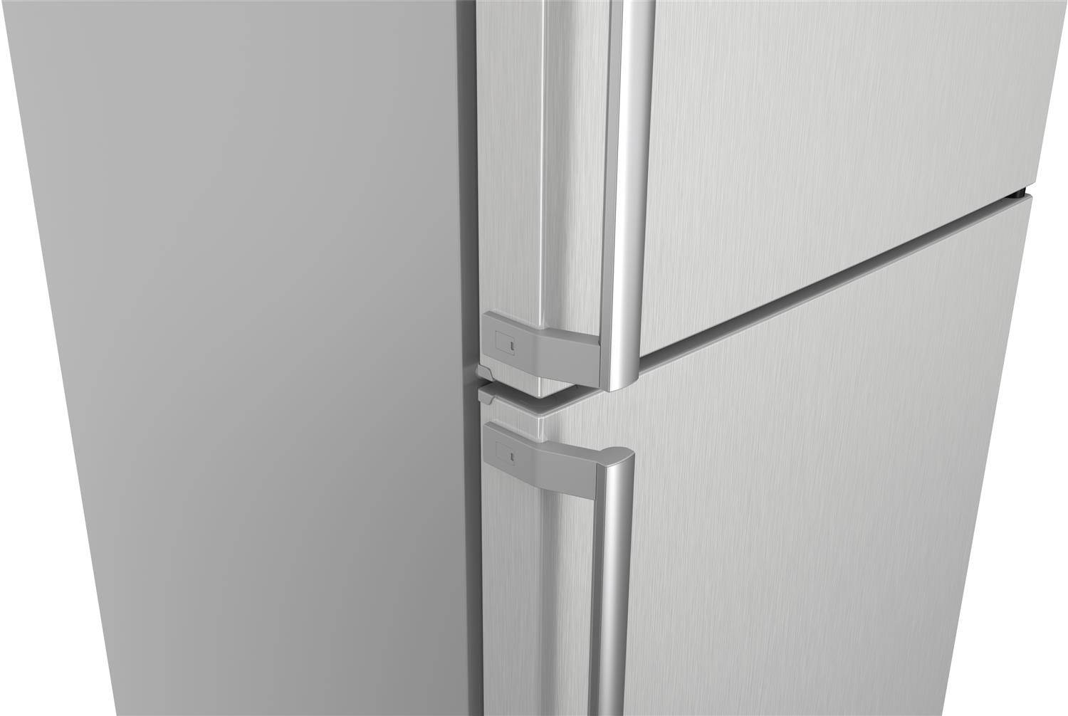 Bosch Serie 4, Freistehende Kühl-Gefrier-Kombination mit Gefrierbereich unten, 203 x 60 cm, Edelstahl-Optik, KGN39VLCT