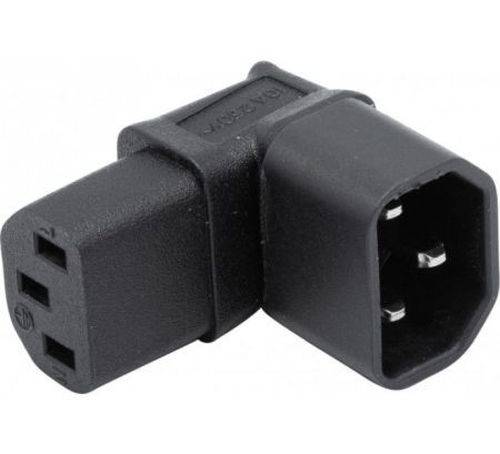Strom Adapter IEC C14 an IEC C13, abgewinkelt