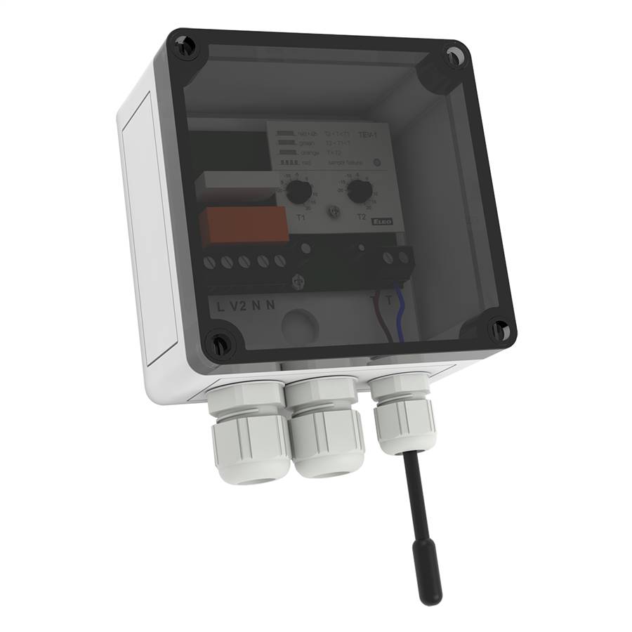 ELKO EP TEV-1 Zweistufiger Thermostat, -20 bis +20 °C, IP65, Fenster-Funktion