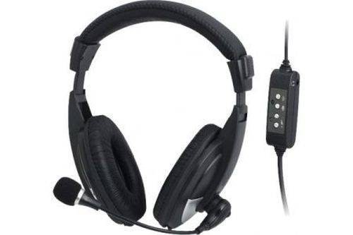 Dacomex Stereo Headset mit USB-Anschluss, schwarz