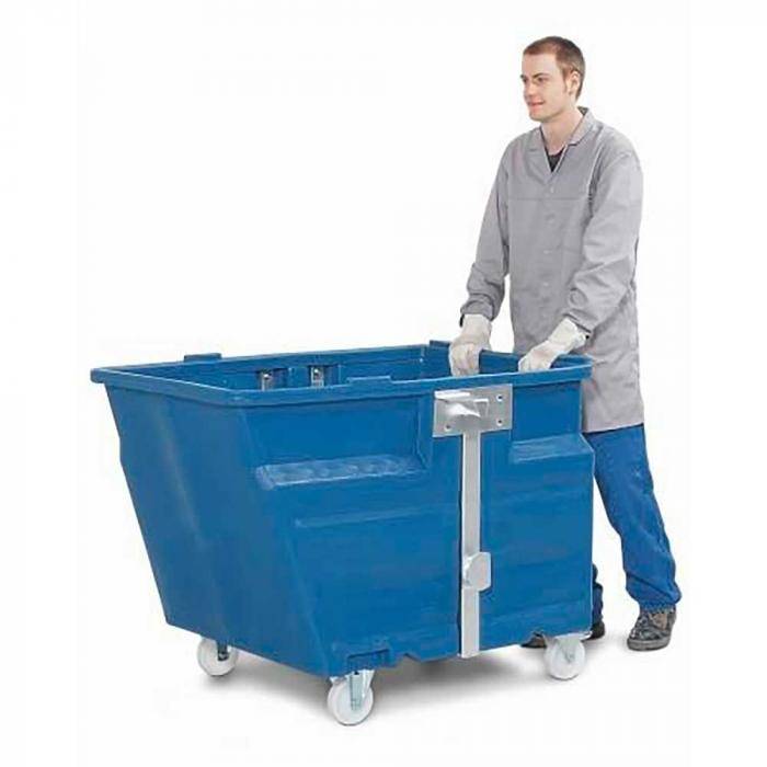 Schüttgutbehälter aus Polyethylen (PE) - mit Rollen - 600 Liter Volumen - blau
