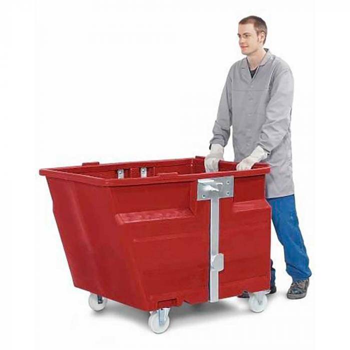 Schüttgutbehälter aus Polyethylen (PE) - mit Rollen - 600 Liter Volumen - rot