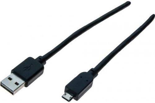 USB 2.0 Kabel, USB St. A / USB Micro St. B, 1,0 m, reversibel, schwarz