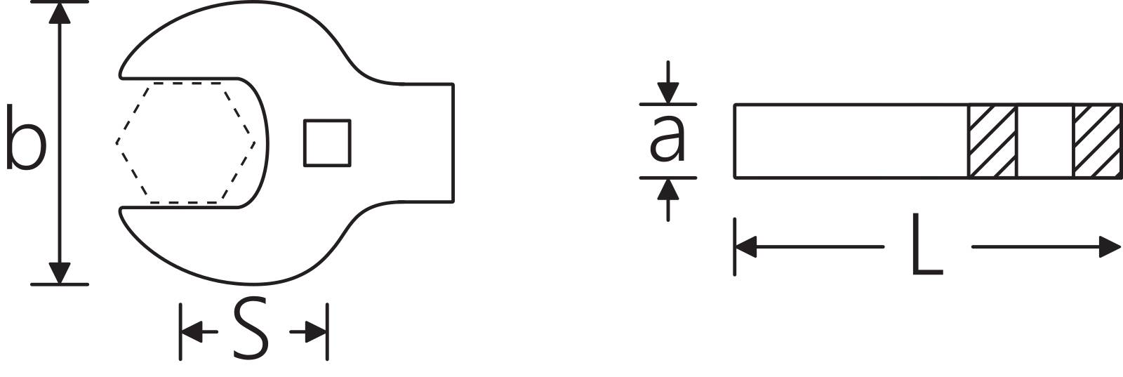 3/8" CROW-FOOT-Schlüssel heavy-duty SW 9/16" L.35mm