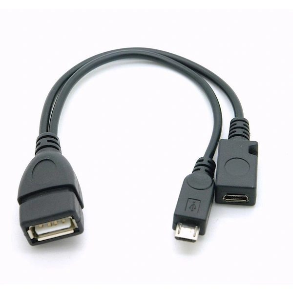 USB 2.0 OTG Y-Adapterkabel mit Stromeinspeisung A-Buchse - Micro B-Stecker & Buchse 0,15m USB 2.0 OTG Y-Adapterkabel mit Stromeinspeisung A-Buchse - Micro B-Stecker & Buchse 0,15m