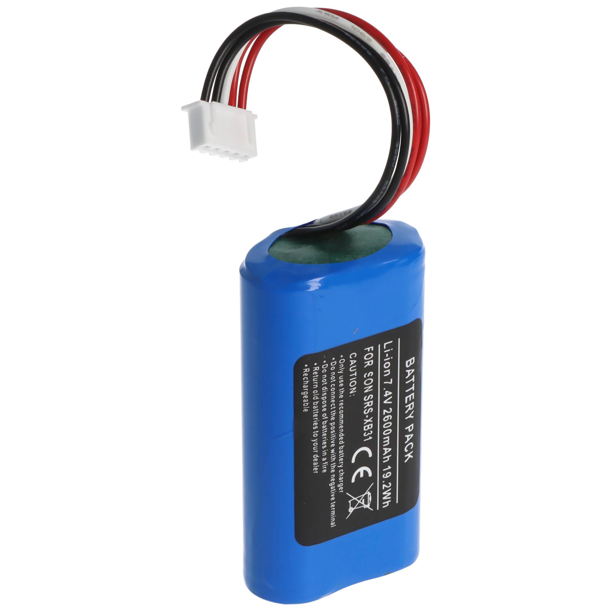 Akku passend für Sony SRS-XB31, Li-ion, 7,4V, 2600mAh, 19,2Wh