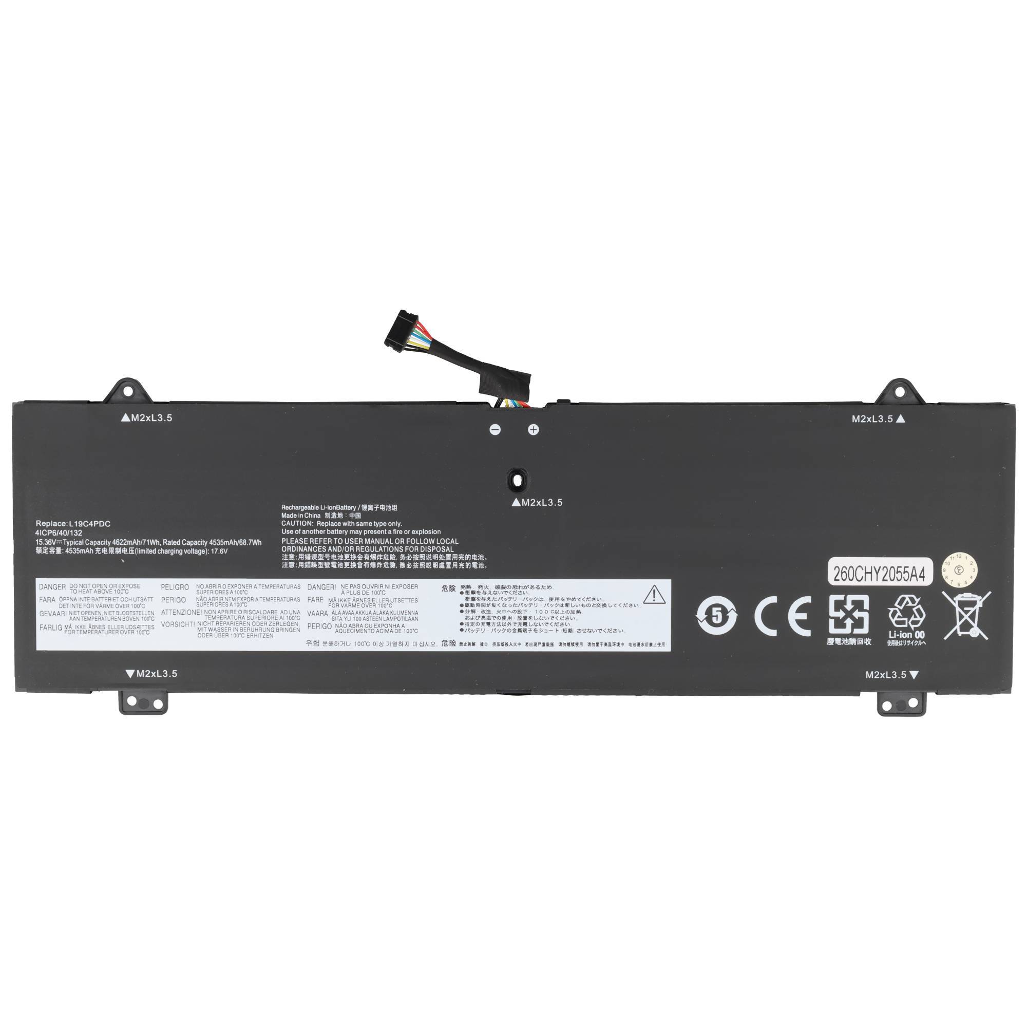 Akku passend für Lenovo Yoga C750, Li-Polymer, 15,36V, 4620mAh, 71Wh