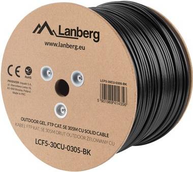 Lanberg LCF5-30CU-0305-BK Netzwerkkabel Schwarz 305 m Cat5e F/UTP (FTP) (LCF5-30CU-0305-BK)