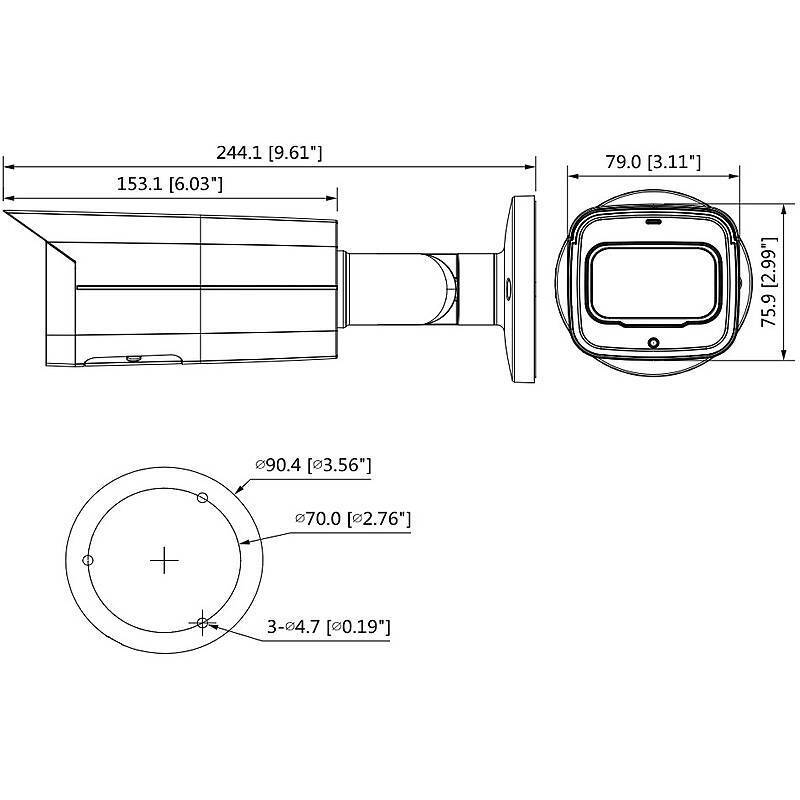 Dahua IPC-HFW5442T-AS-LED IP-Kamera 4MPx TN IR PoE, 4 MegapixelBullet Kamera | Blickwinkel:113° (Objektiv-Brennweite 2,