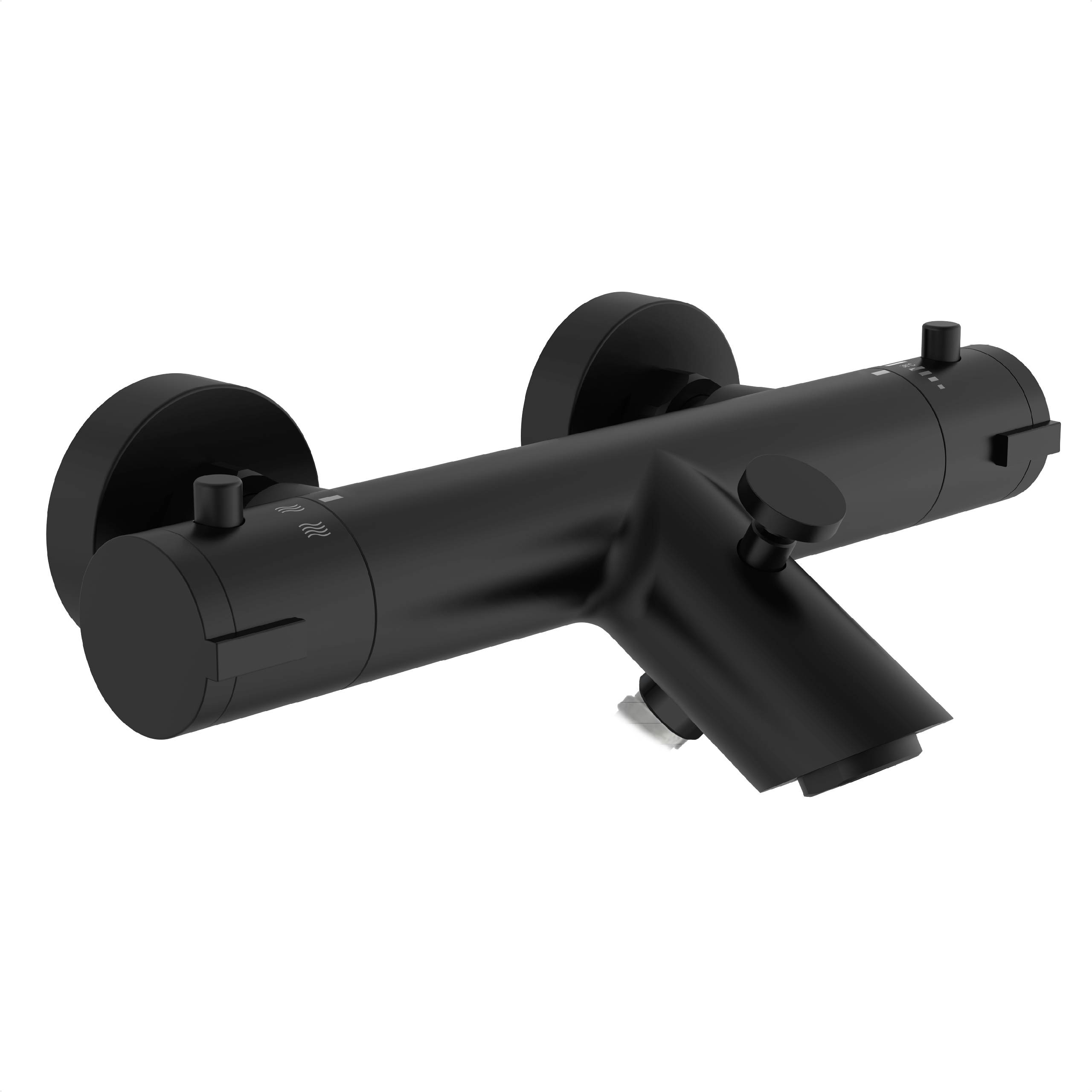 LONDON Thermostat Wannenfüllarmatur, Schwarz matt