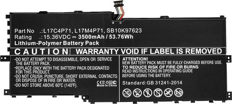 Ein Lithium-Polymer-Akku mit Spezifikationen von 3,7V, 1370mAh, 5,1Wh. Enthält Warnungen zur Verwendung, Garantie und Herkunft aus China.