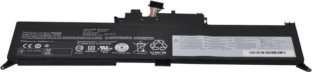 Li-Ion-Batterie mit Recycling-Symbol und Warnkennzeichnungen. Enthält mehrfarbige Verkabelung und ist für die Entsorgung in der EU und Kanada gekennzeichnet.