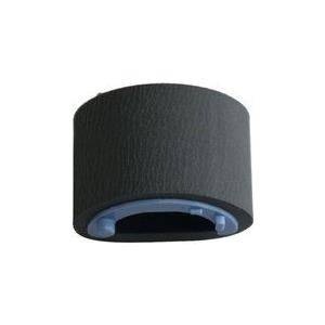 Eine zylindrische, strukturierte schwarze Walze mit blauem Inneren, möglicherweise als Bestandteil einer mechanischen oder Druckvorrichtung verwendet.