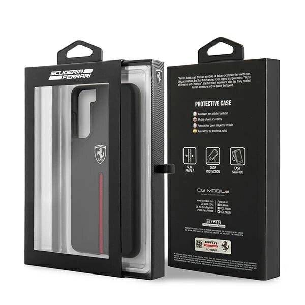 Ferrari FEOSIHCS21MBK S21+ G996 schwarz/schwarz Hardcase Off Track Leather Nylon Stripe