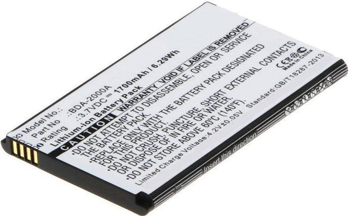 Ein Lithium-Ionen-Akkupack mit Modellnummer, Spannung und Kapazität gedruckt. Das Etikett enthält Sicherheitsvorkehrungen und Verwendungswarnungen.